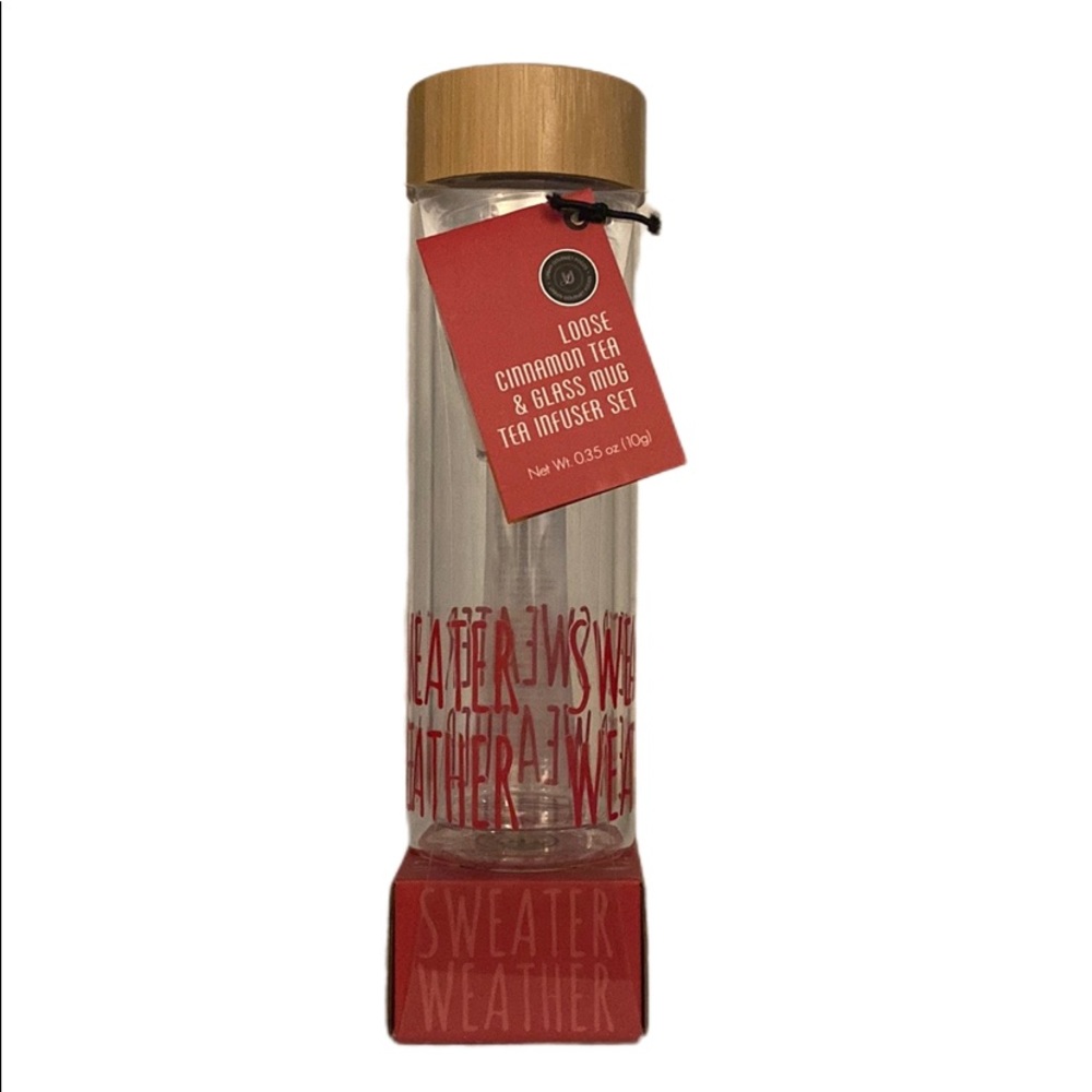 SWEATER WEATHER Travel Glass Mug Tea Infuser Set